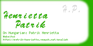 henrietta patrik business card